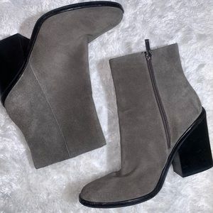 Marc Fisher LTD Gray Block Heel Boot Size 91/2